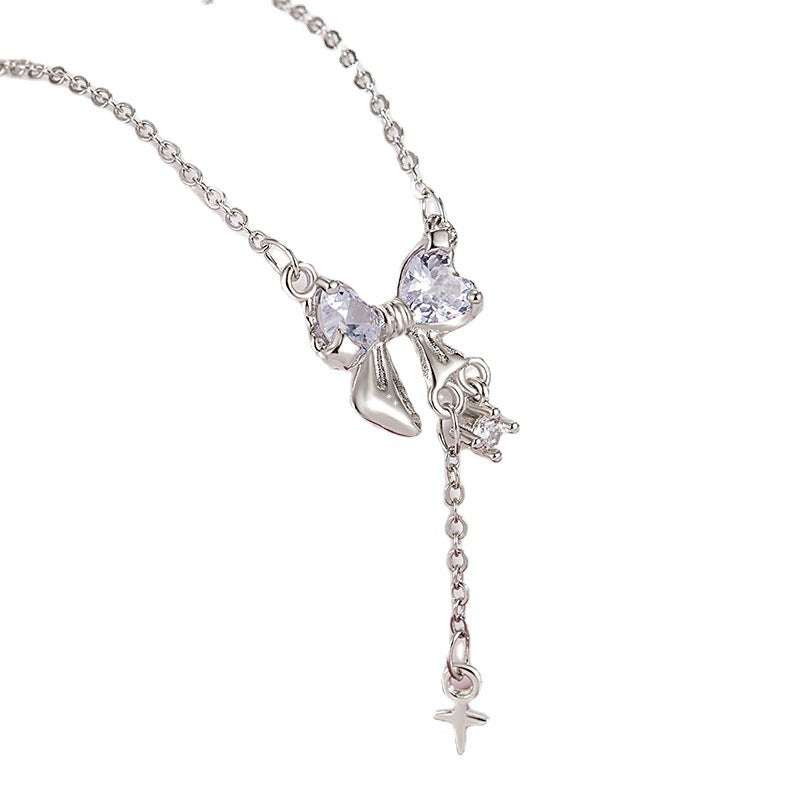 Wholesale Bow Tassel Star Copper Necklace